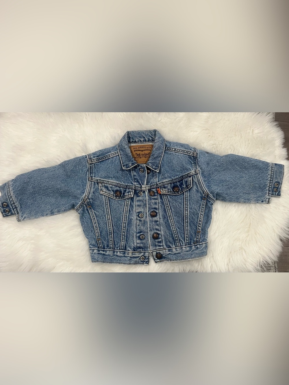 Vintage Orange Tag Levi's Kids Light Blue Denim Trucker Jacket